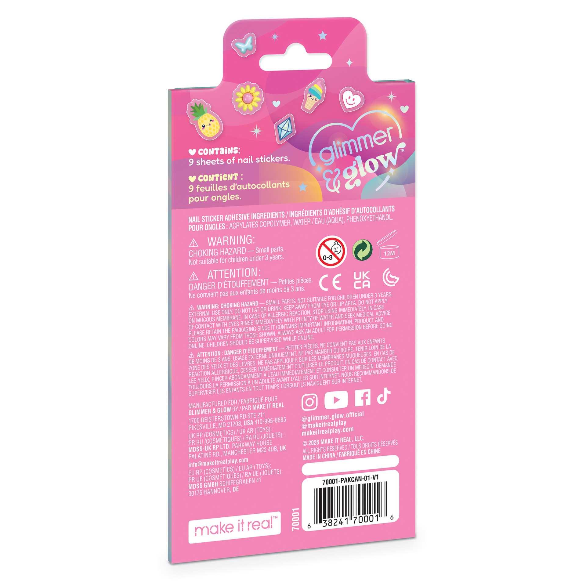Make It Real Diy 70001 Carpeta De Calcomanias Para Unas Many Manis