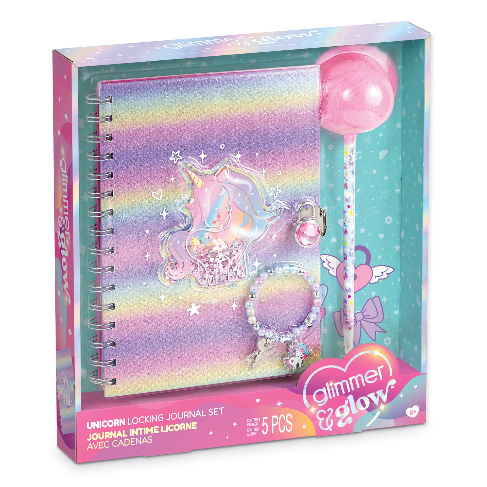 Make It Real 3C4G 72001 Set De Diario Con Candado Unicornio Con Pulsera 2 Llaves Y Lapiz Con Pompon