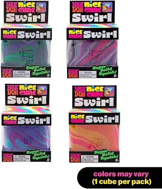Schylling Squishy Squeeza T-YGB-10 Nice Cubo Remolino Super Solido Pdq 3.5 Pulgadas