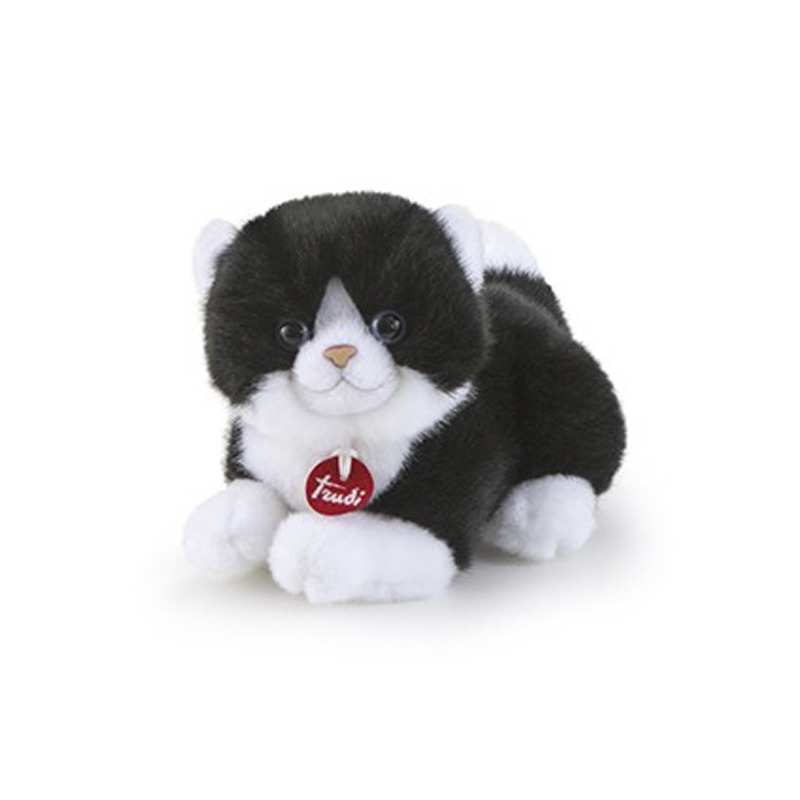 Trudi Trudino Peluche Gato Blanco Con Negro 15 Cm