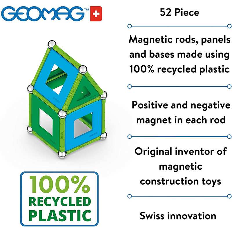 Geomag Classic #471 Set De Cubos Magneticos Paneles Reciclados 52 Pcs