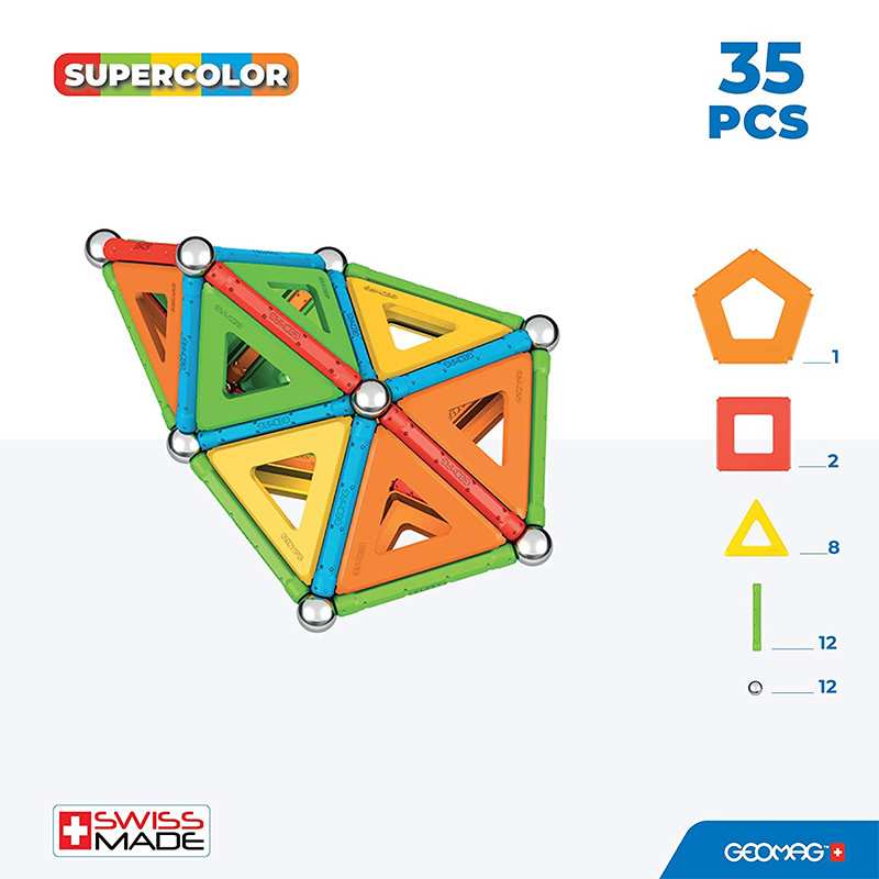 Geomag Classic #377 Set De Cubos Magneticos Paneles Supercolor 35 Pcs