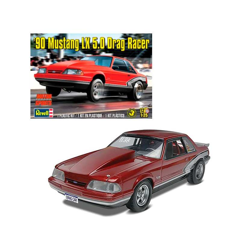REVELLModel 14195 Vehiculo 90 Mustang LX 5.0 Drag Racer Escala 1/25