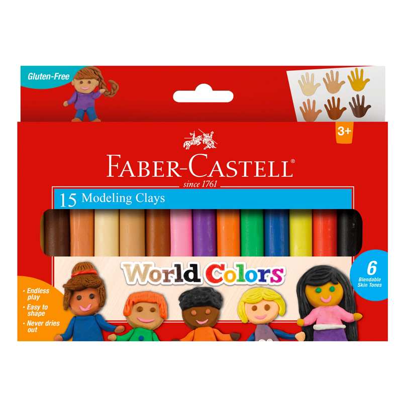 Faber Castell World Colors 14353 Paquete De 15 Barras De Plasticina