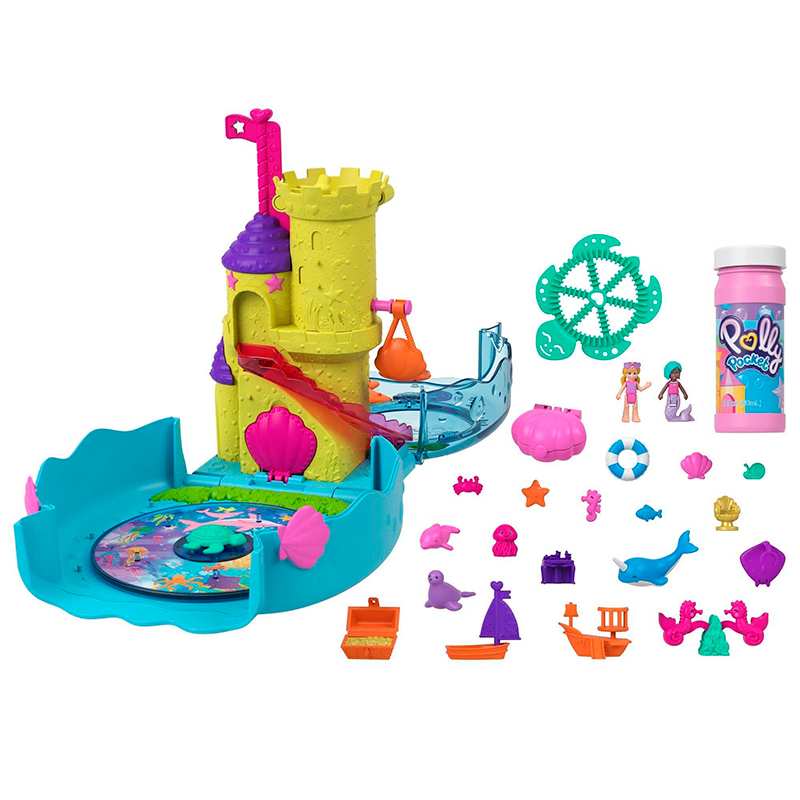 Mattel Polly Pocket Hhh51 Set De Acuario De Burbujas Compacto