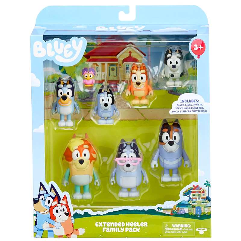 Moose Bluey 17393 Set De Figuras Familia & Amigos 8 Unidades Serie 7