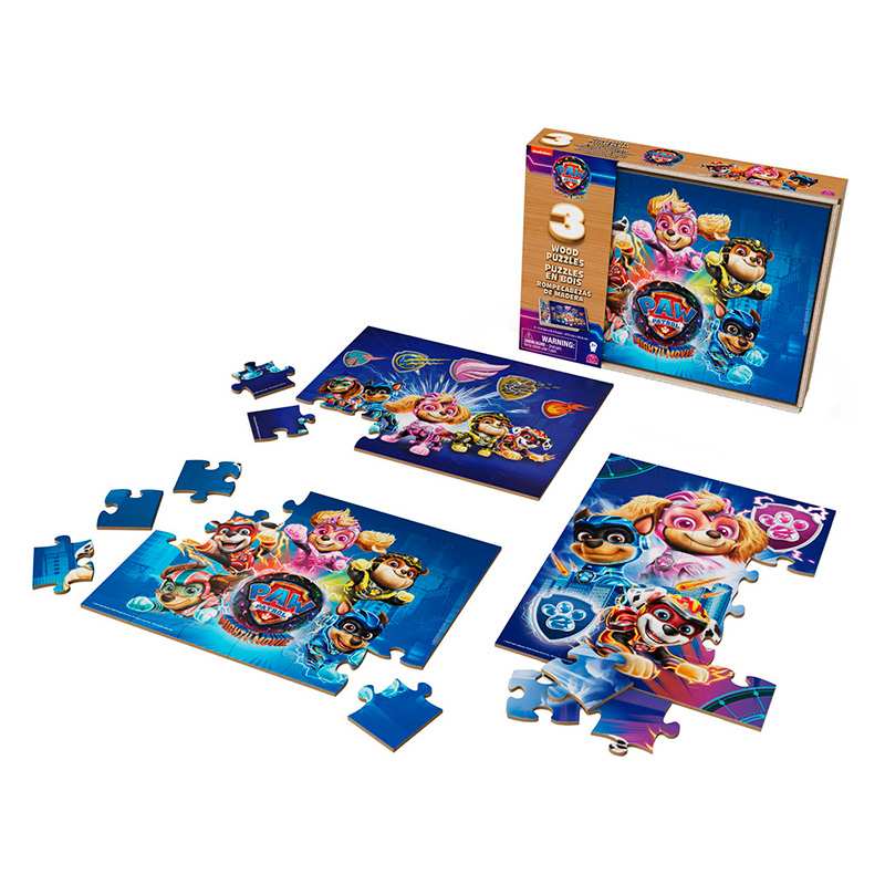 Spin Master Paw Patrol 6067929 Movie Set De 3 Rompecabezasde Madera