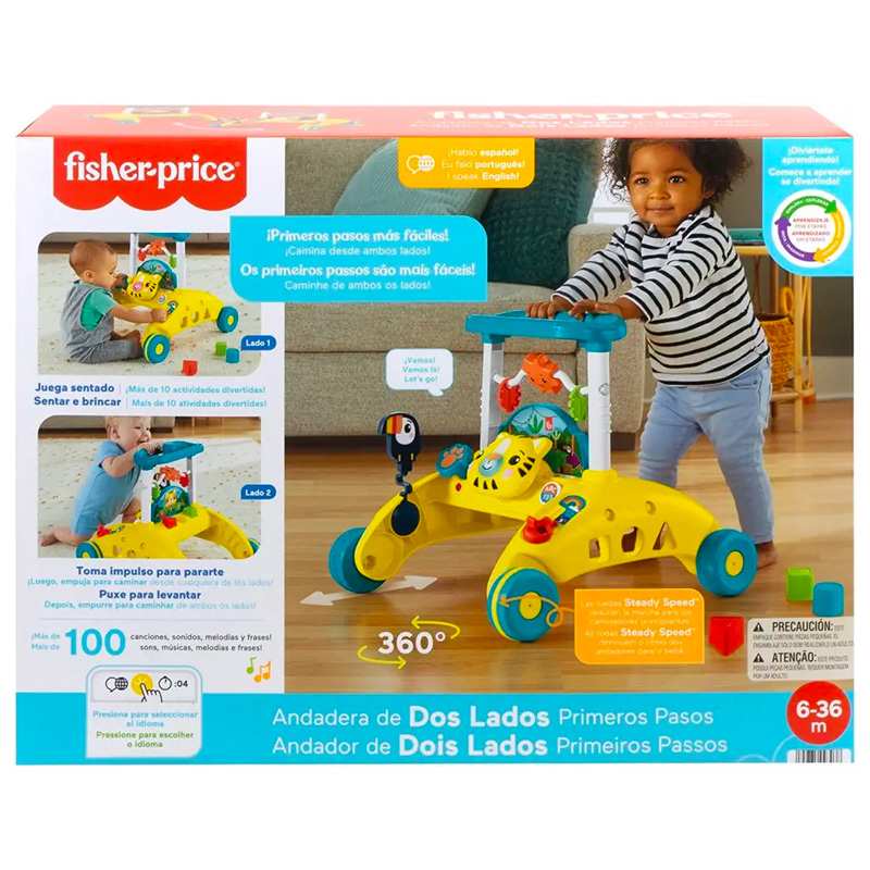 Mattel Fisher Price Hjr17 Andadera De Dos Lados Primeros Pasos
