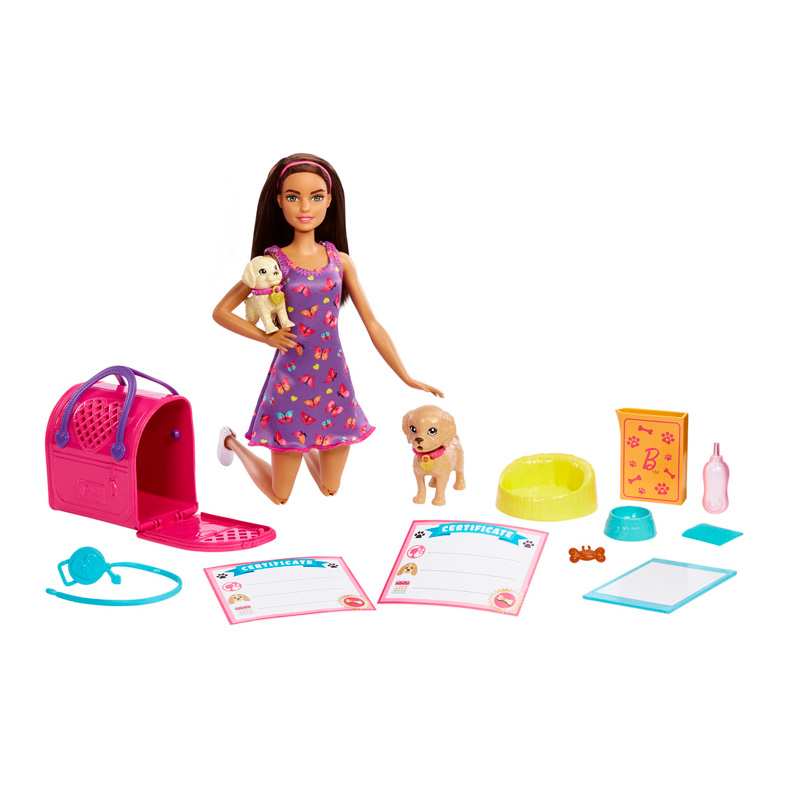 Mattel Barbie Hkd86 Muñeca Set Adopta Un Perrito