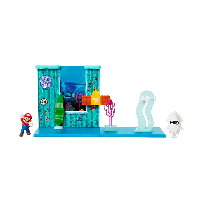 Jakks Pacific Nintendo 400184 Super Mario Playset Figura 2,5 Plg Coffret Subacuático