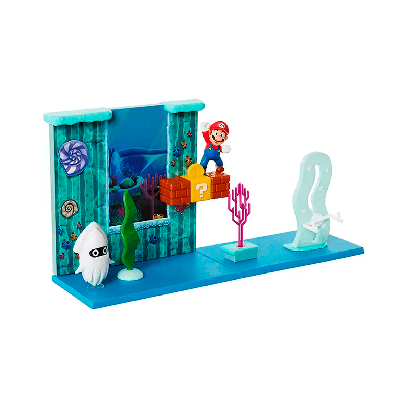 Jakks Pacific Nintendo 400184 Super Mario Playset Figura 2,5 Plg Coffret Subacuático