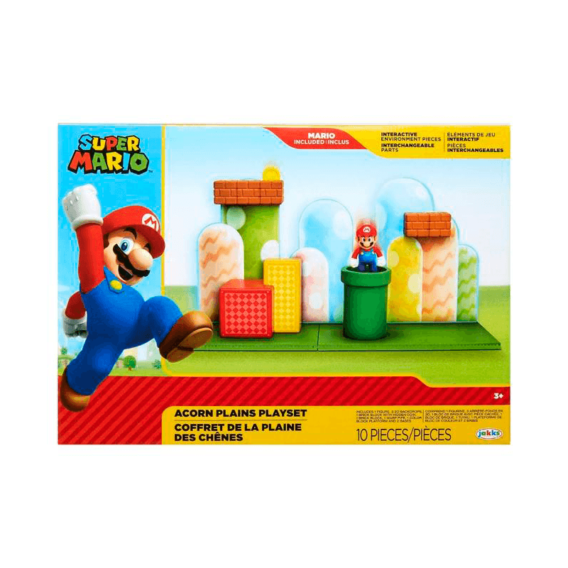 Jakks Pacific Nintendo 85991-4L-Pkr1 Super Mario Playset Figura 2,5 Plg Llanuras De Bellota
