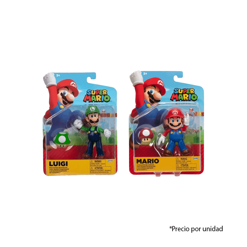 Jakks Pacific Nintendo 421664 Super Mario Set 4 Figuras Limited Art 2.5 Plg Surtidas W38