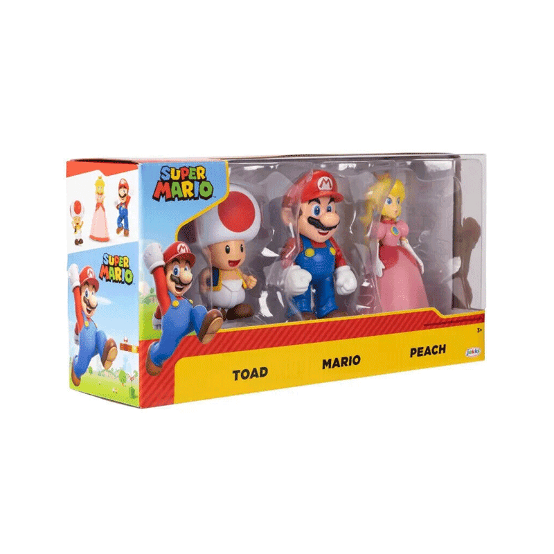 Jakks Pacific Nintendo 420074 Super Mario 4 Plg Mario And Friends Tri-Pack
