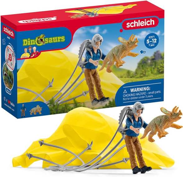 Schleich Dinosaurs 41471 Set De Rescate Paracaídas