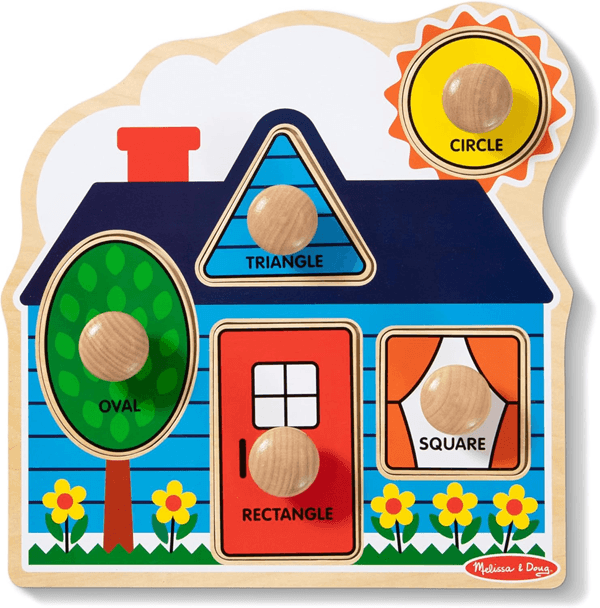 Melissa & Doug  50211 Rompecabezas De Madera Con Perilla Jumbo 5 Piezas