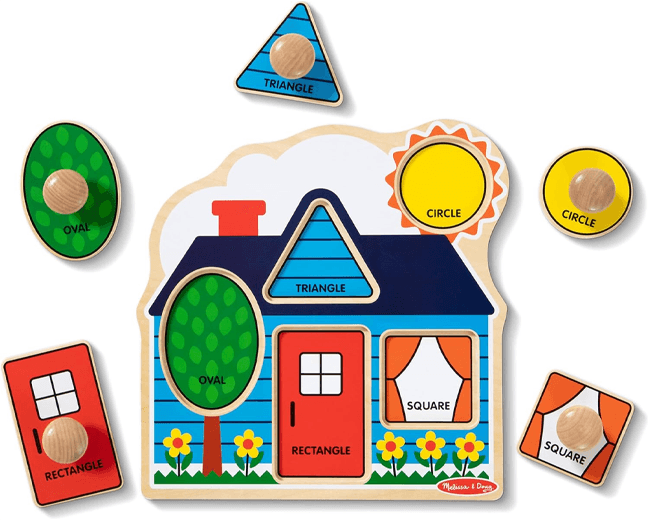 Melissa & Doug  50211 Rompecabezas De Madera Con Perilla Jumbo 5 Piezas