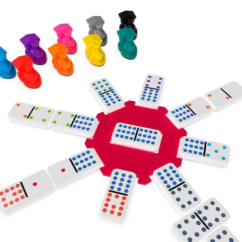 Spin Master Games 6065140 Juego de Domino en caja de Aluminio Tren Cardinal
