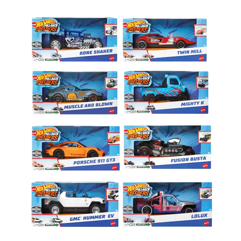 Mattel Hot Wheels Hpr70-0 Vehiculo Speeders  Pull Black Surtido