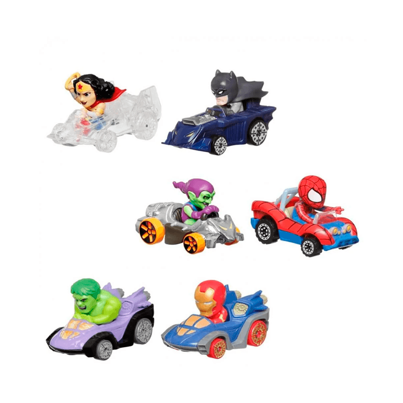 Mattel Hot Wheels Hrt55-0 Paquete De Vehiculos De Carrera De Spider-Man