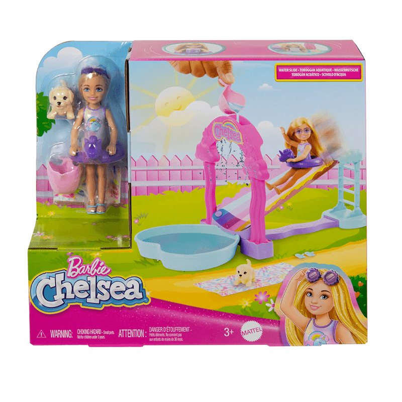 Mattel Barbie Htk39 Muñeca Chelsea Resbaladilla De Agua