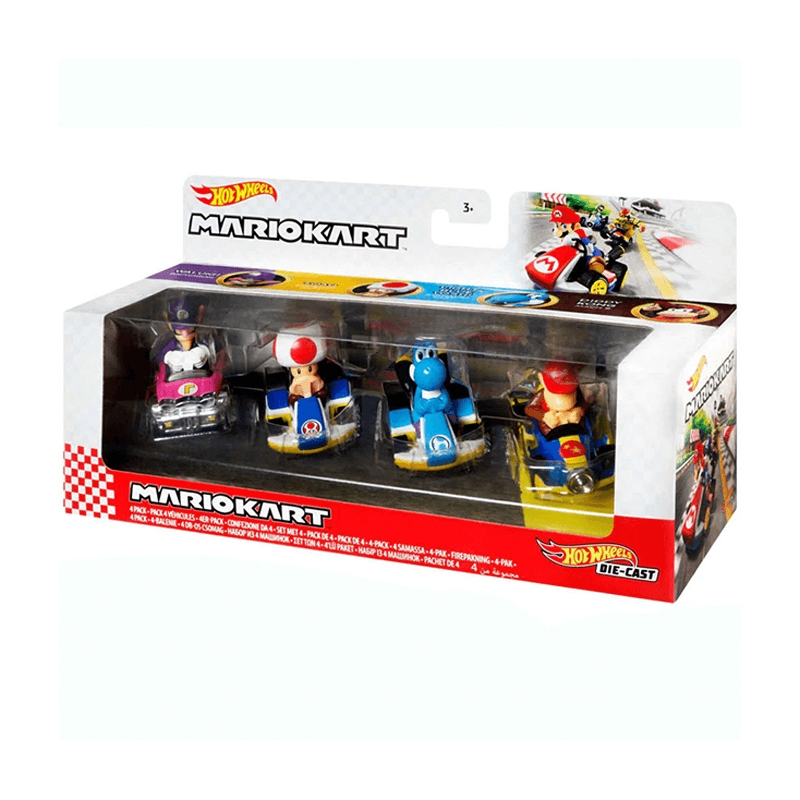 Mattel Hot Wheels Gwb36 Vehiculo De Colección Mario Kart Pack 4 Surtido