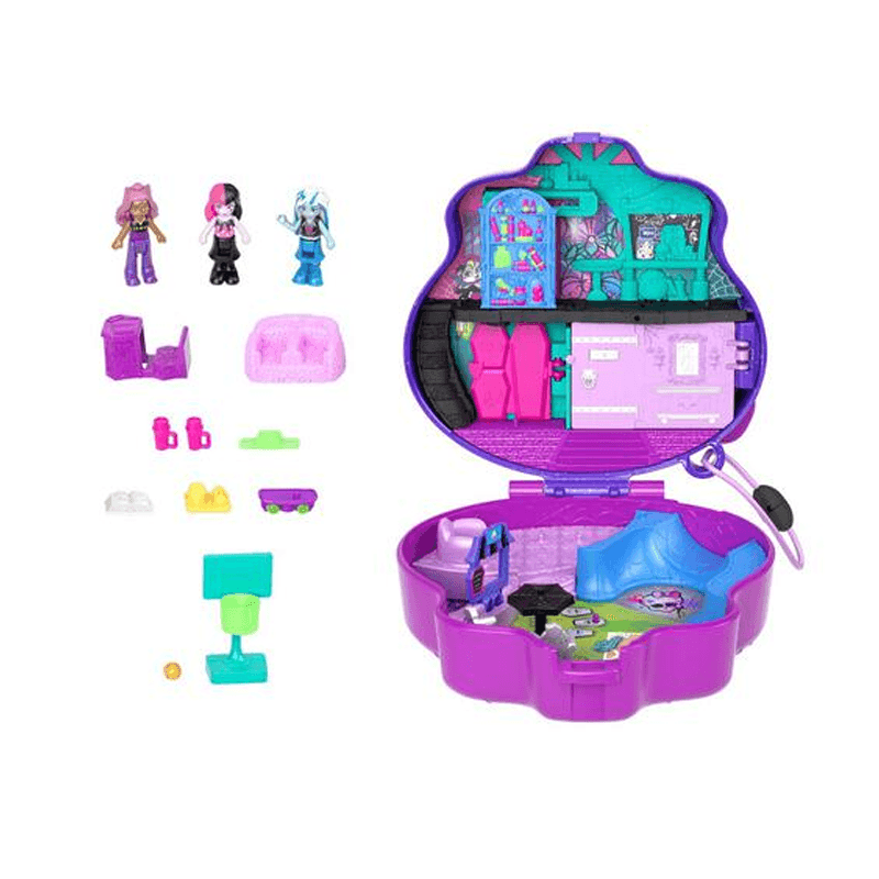 Mattel Polly Pocket Hvv58 Play Set Monster High Con Accesorios