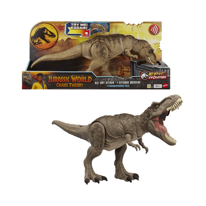 Mattel Jurassic World Hxf53 Figura De T Rex Ataque Total