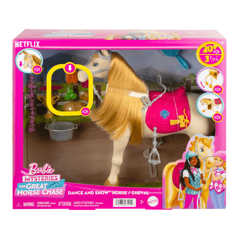 Mattel Barbie Hxj42 Caballo De Juguete Interactivo Con Sonidos, Musica Y Accesorios