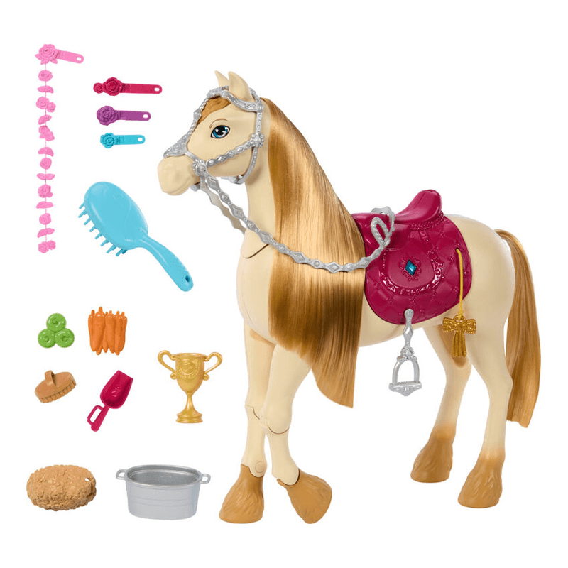 Mattel Barbie Hxj42 Caballo De Juguete Interactivo Con Sonidos, Musica Y Accesorios