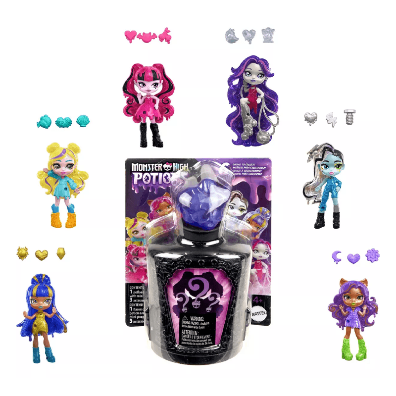 Mattel Monster High Hyb10 Paquete Misterioso De Pociones Con Minifigura Aleatoria Y Amuletos Magicos
