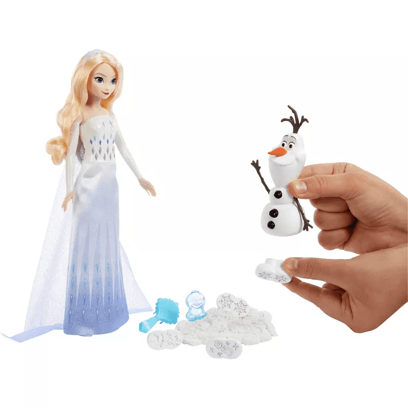 Mattel Disney Princesas Hyh10 Muñeca Elsa Y Olaf De Frozen Nieve Magica Moldeable