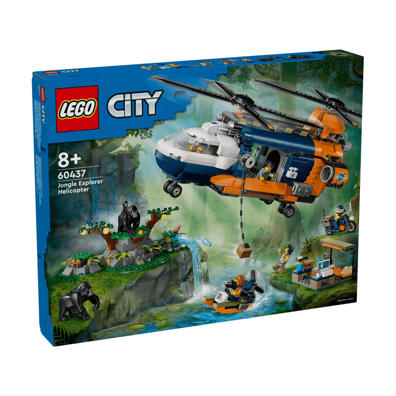 Lego City 60437 Helicóptero Jungle Explorer En El Campamento Base