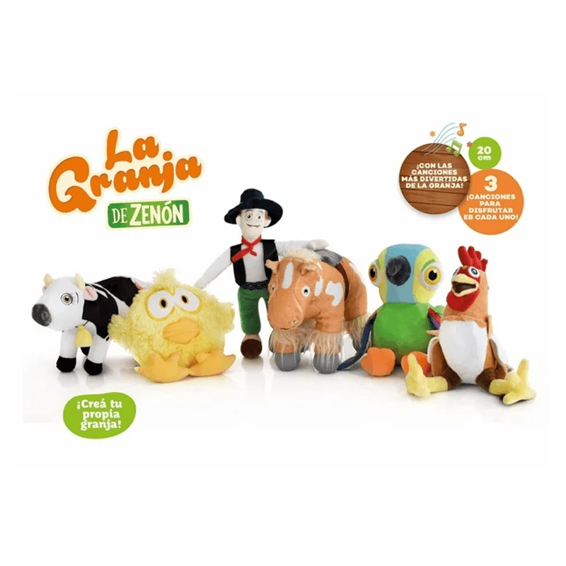 Granja De Zenon  8037Bp Peluche Musical 20 Cm Percheron