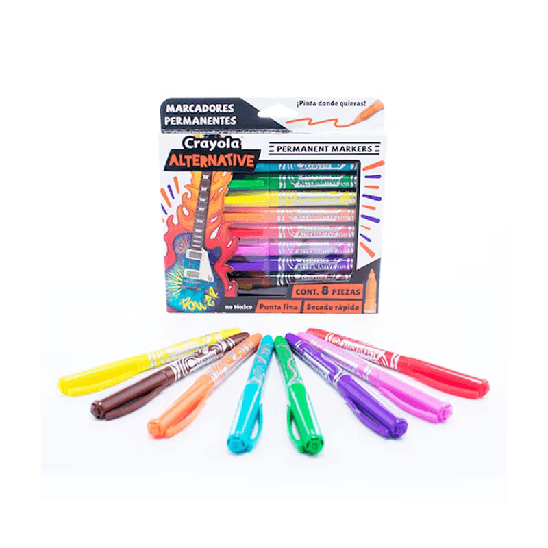 Crayola Cm586508 Marcador Alternative Permanente Pto Fino 8 Cols