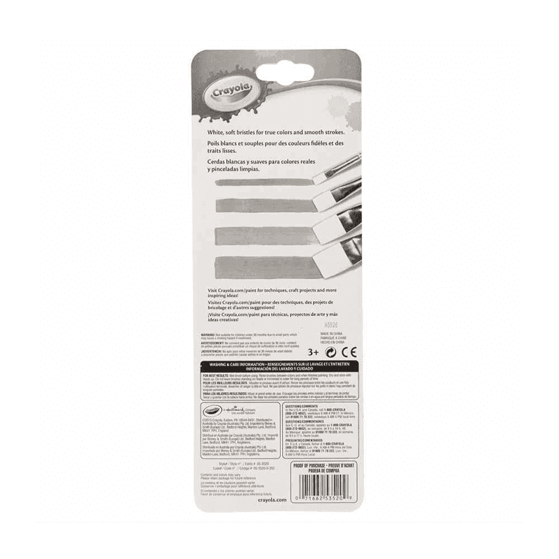 Crayola C053520 Pincel Plano Set 4 Un