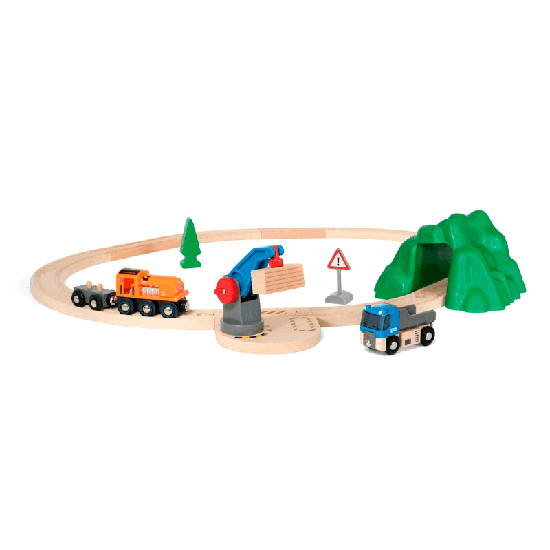 Brio 63387800 Set De Inicio De Tren De Carga Con Grúa