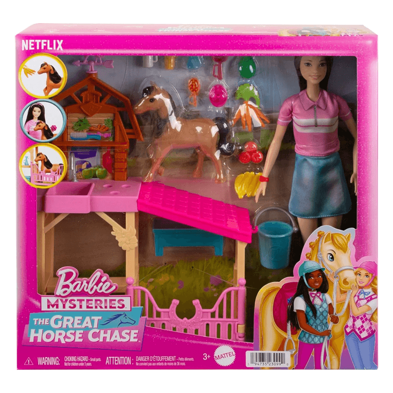 Mattel Barbie Hxj40 Muñeca Set De Juego Cuidado De Caballo