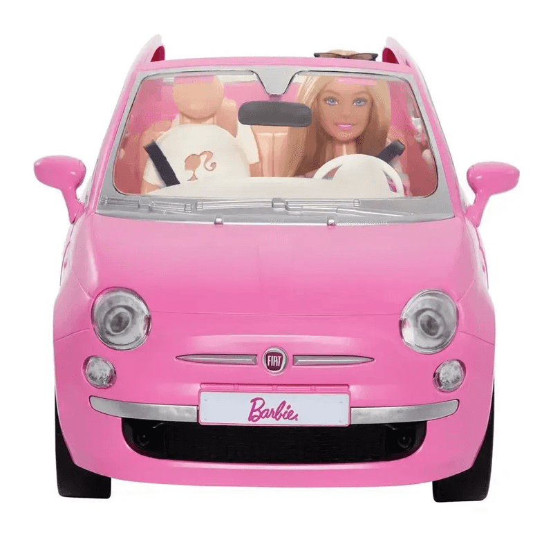 Mattel Barbie Hrg59 Vehículo Para Muñecas Fiat Rosa Con Muñeca