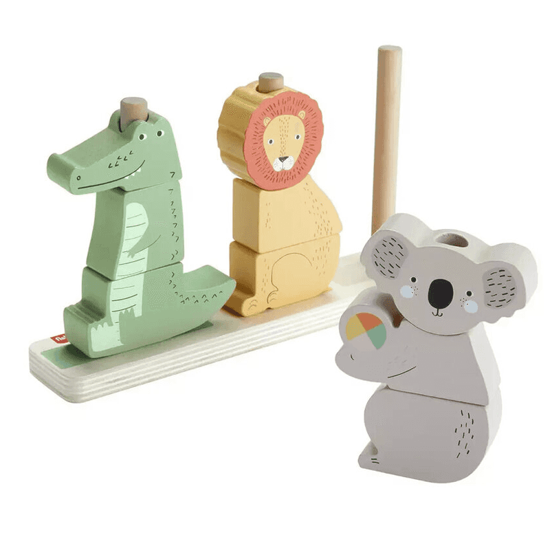 Mattel Fisher Price Hxv04 Animalitos Apilables De Madera