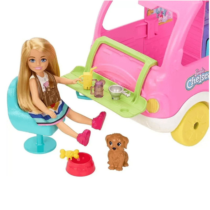 Mattel Barbie Hnh90 Muñeca Chelsea Remolque De Camping 2 En 1