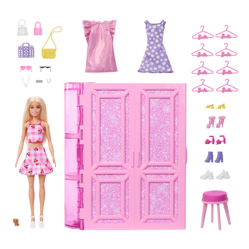 Mattel Barbie Hxd58 Set De Armario De Ensueño Para Muñeca