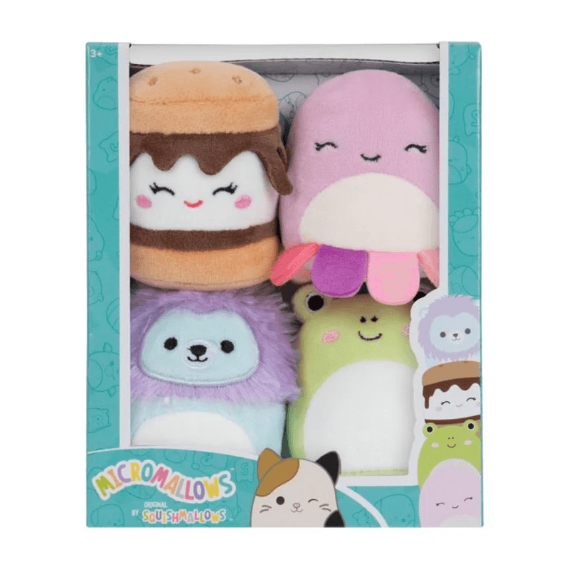 Jazwares Squishmallows Sqmm0003 Paquete De 4 Peluches Micromallows De 2.5 Plg Surtido