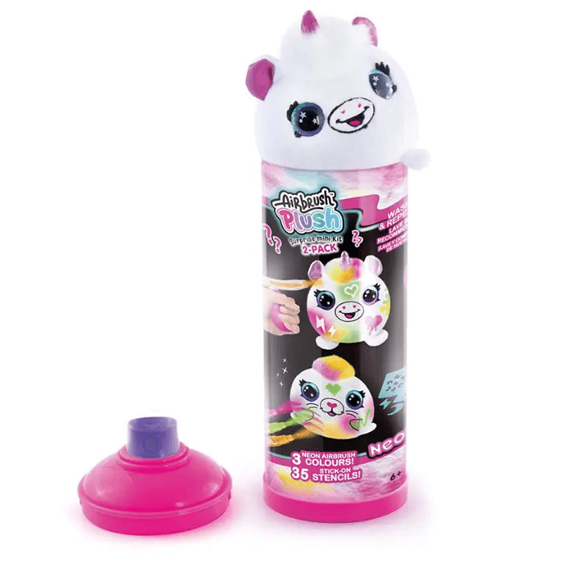 Canal Toys Airbrush Plush Air 023 Peluche Pack De 2 Mini Sorpresas Neón Surtido