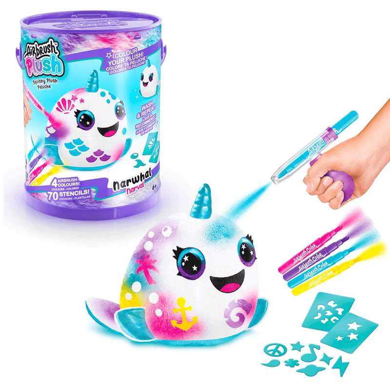 Canal Toys Airbrush Plush Ofg 266 Lata De Pintura Con Squish Pals Surtido