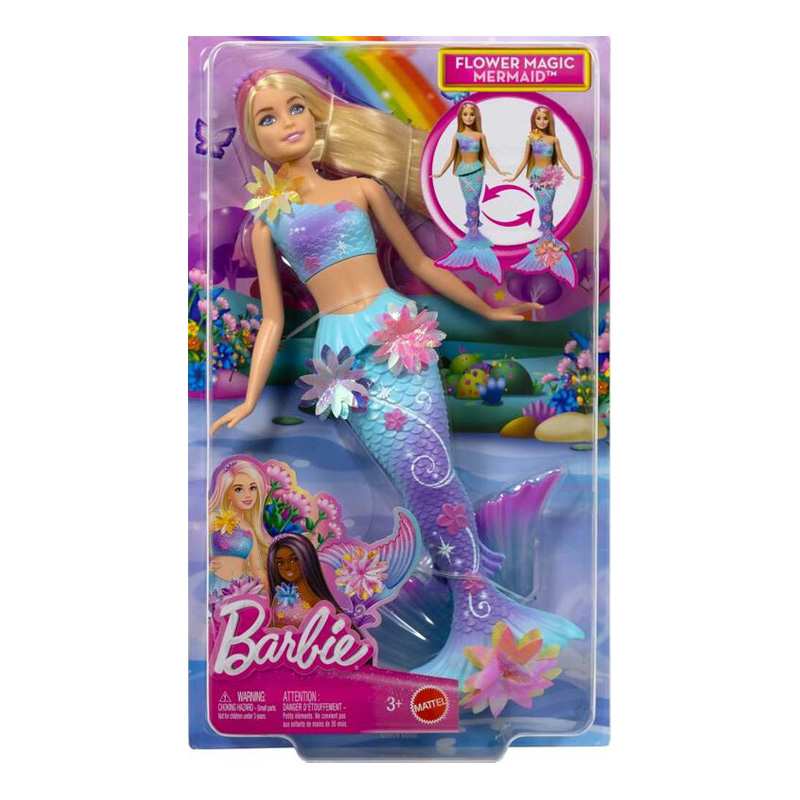 Mattel Barbie Jdm72 Muñeca Sirena Flores Mágicas