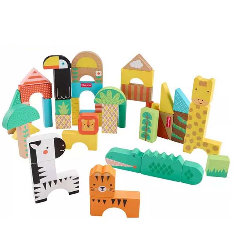 Mattel Fisher Price Jfg11 Juego De Bloques Selva De Madera