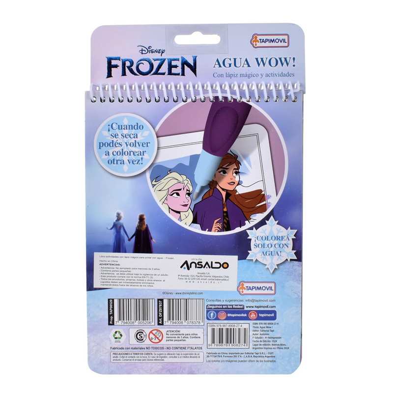 Tapimovil Disney Dfz07837 Libro Para Pintar Magica Agua Wow Frozen