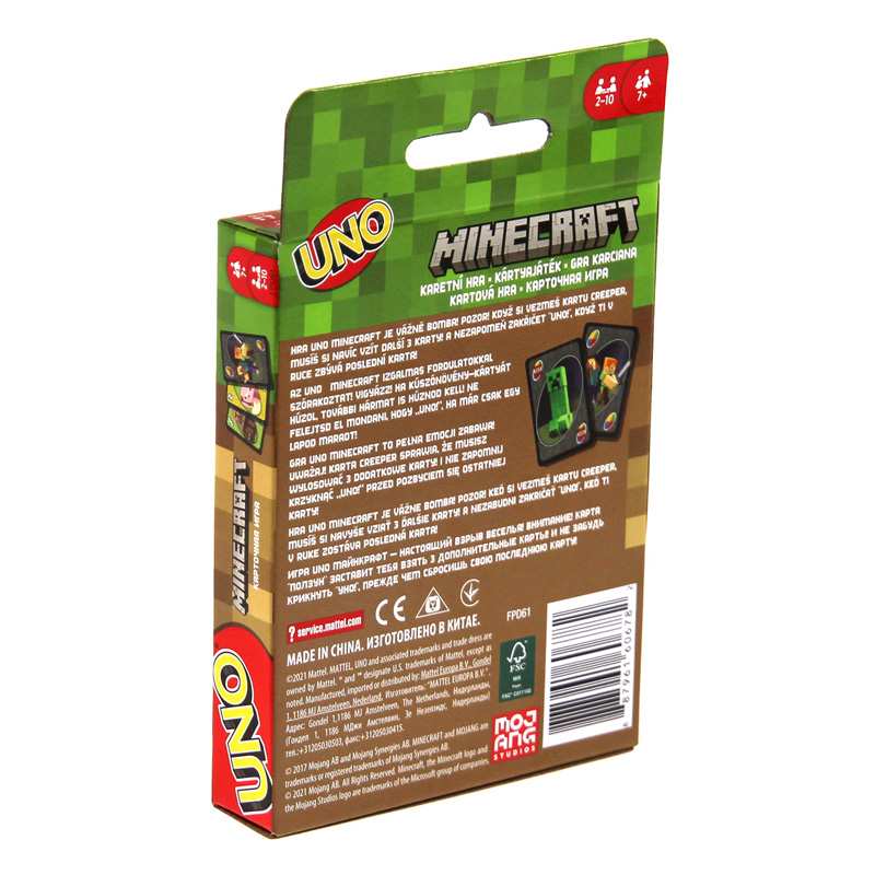 Mattel Uno Fpd61 Uno  Minecraft