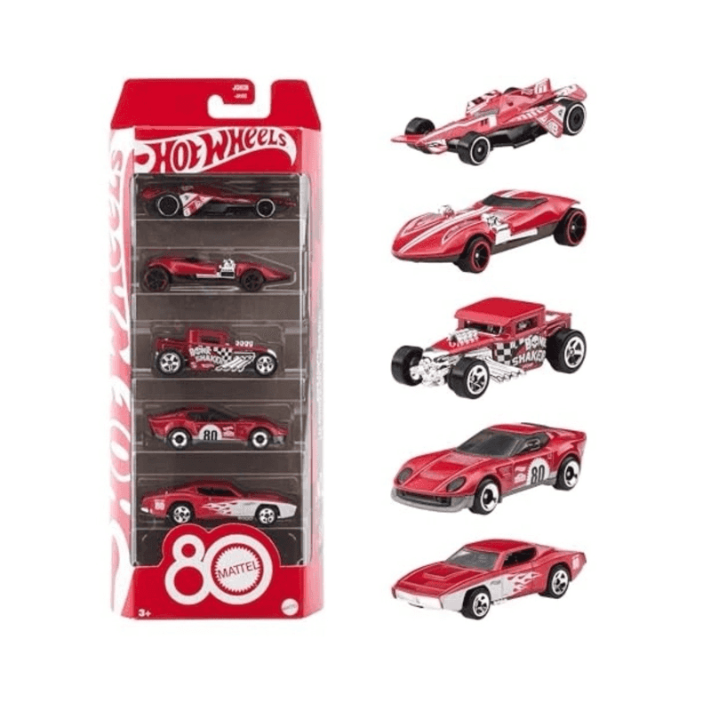 Mattel Hot Wheels Jgk08  Paquete 5 Autos 80 Aniversario